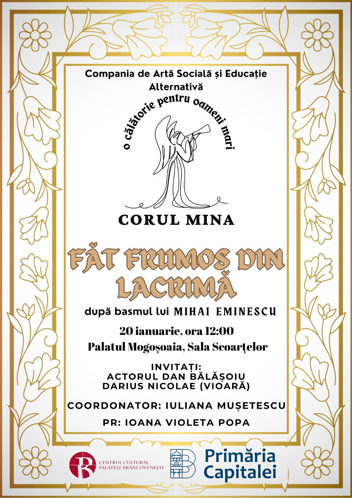 COMUNICAT DE PRESĂ – spectacolul Făt Frumos din Lacrimă, după Mihai Eminescu și afișul evenimentului