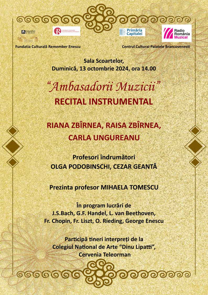 Afis AMBASADORII MUZICII 13.10.2024