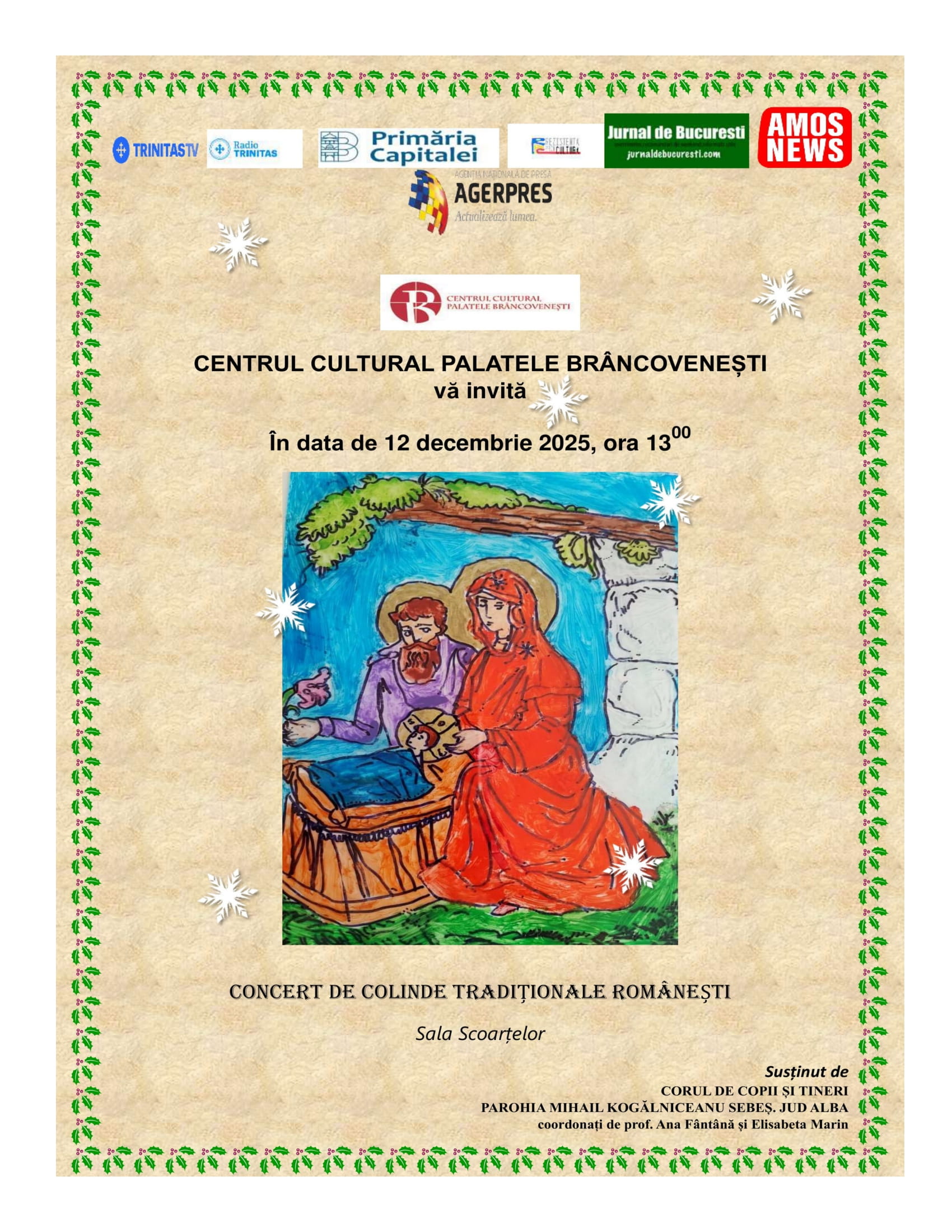 1. Afis Concert de colinde tradiționale românești